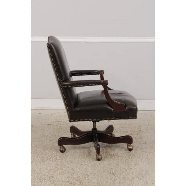 1990s Hancock & Moore Leather Office Desk Chair For Sale - Image 5 of 17