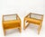Pair of Mid-Century Solid Oak Smoked Glass Top End Side Tables W Shelves Mint! For Sale - Image 10 of 18