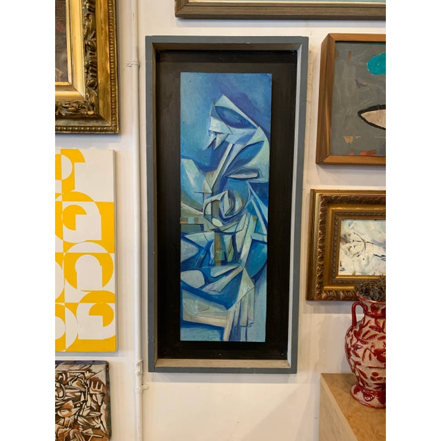 Signed 1969 Cubist Dimensional Assemblage from Miami estate (painted collage consisting of different shaped pieces of wood...