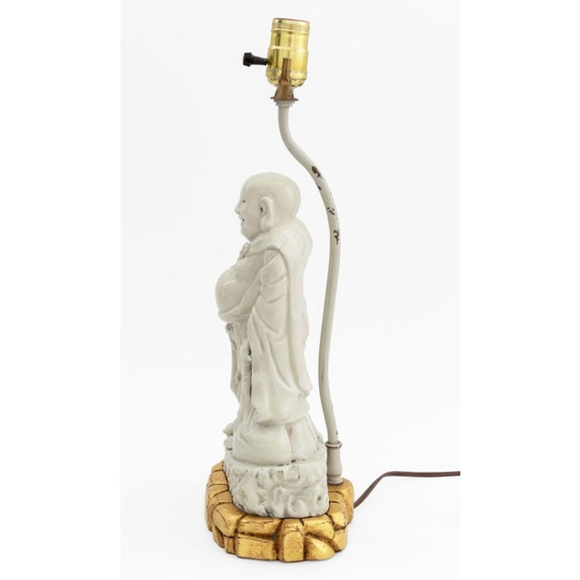Chinese Blanc De Chine Buddha Sculpture as Lamp For Sale - Image 4 of 5