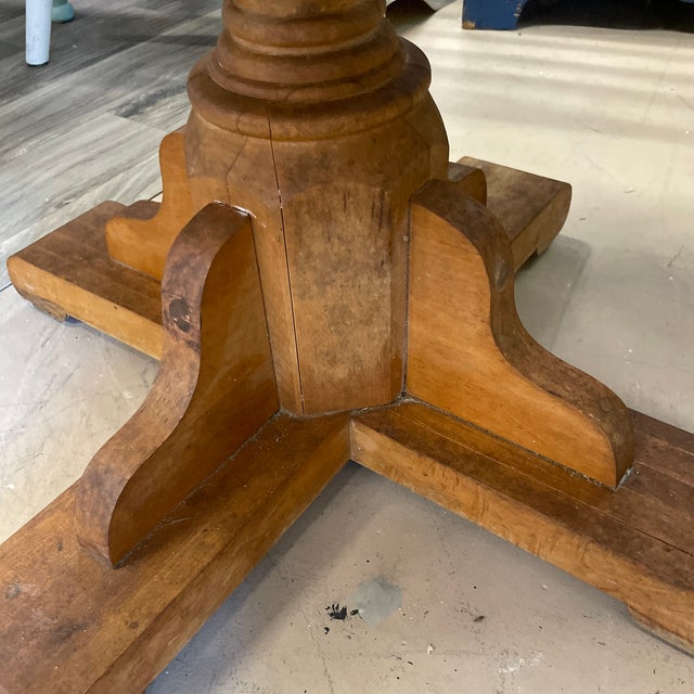 Sienna Antique Pedestal Base Butcher Block For Sale - Image 8 of 12