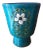 Vintage Aldo Londi Turquoise Footed Vessel Vase For Sale