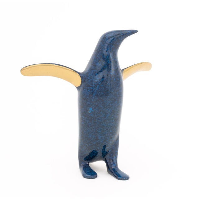 Loet Vanderveen (Dutch, 1921-2015) Two Patinated and Gilt Bronze Animal Sculptures, comprising: penguin in blue patina,...