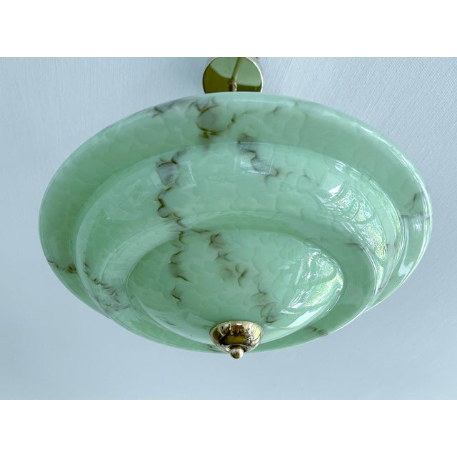 Art Deco Pendant Light in Amber Marble Glass, 1930s For Sale - Image 15 of 18
