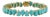 19.77ct Natural Turquoise Pear-Shaped Cabochon Tennis Bracelet 14k Yellow Gold For Sale