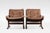 Vintage Siesta Chairs and Ottoman in Cognac Leather and Plywood by Ingmar Relling for Westnofa, 1960s, Set of 3 For Sale - Image 3 of 4