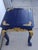 Navy Blue Upcycled Hollywood Regency Navy Blue & Gold Gilded Clawfoot Side Table For Sale - Image 8 of 8
