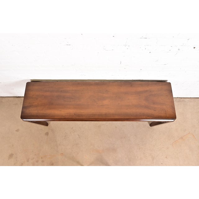 Brown Baker Furniture Style Hollywood Regency Chinoiserie Carved Mahogany Console Table, Circa 1960s For Sale - Image 8 of 11