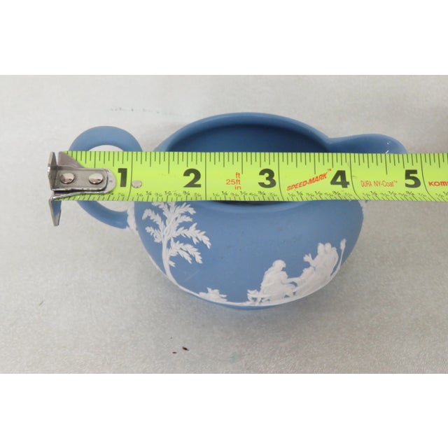 Wedgwood England Jasperware Blue Grecian Cameo Milk Creamer For Sale - Image 10 of 13