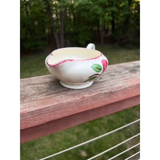 Ceramic Vintage Mid-Century Blue Ridge Southern Potteries "Crab Apple" Hand-Painted Ceramic Gravy Boat For Sale - Image 7 of 9