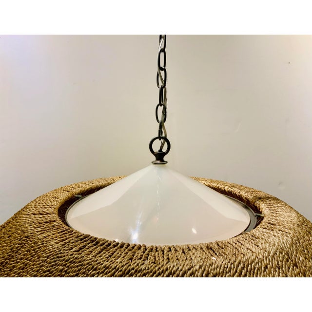 Currey & Company Currey & Co. Organic Modern Jute Saucer Chandelier For Sale - Image 4 of 5