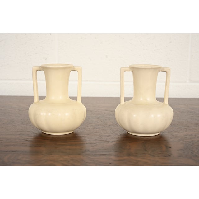 Rookwood Pottery Arts & Crafts Glazed Ceramic Handled Vases, 1930s For Sale - Image 10 of 10
