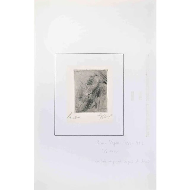Enrico Veggetti, Le Croix, Etching, Early 20th Century For Sale