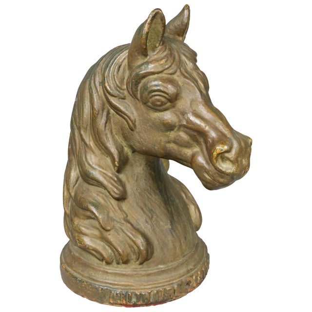 French Cast Iron Horse Head Hitching Post For Sale