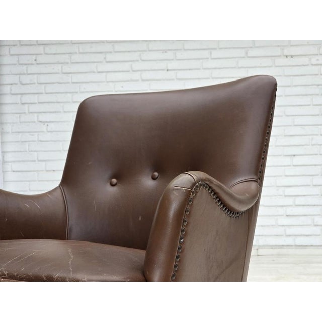Vintage Danish Lounge Chair in Furniture Leather, 1960s For Sale - Image 15 of 18