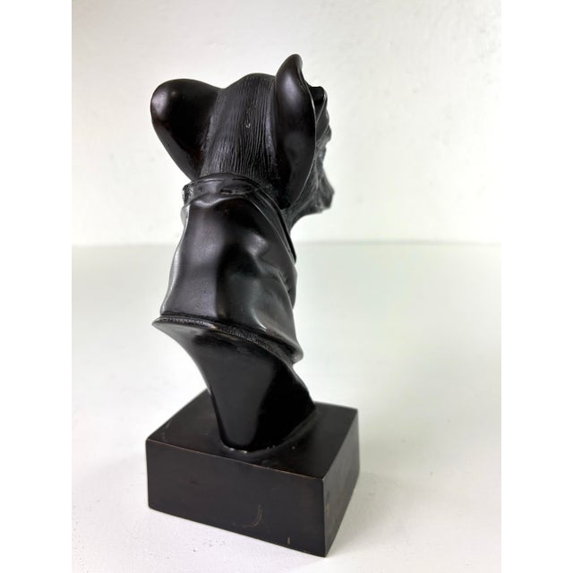 Metal Late 20th Century Bronze Sculpture Bust of a Whippet For Sale - Image 7 of 8