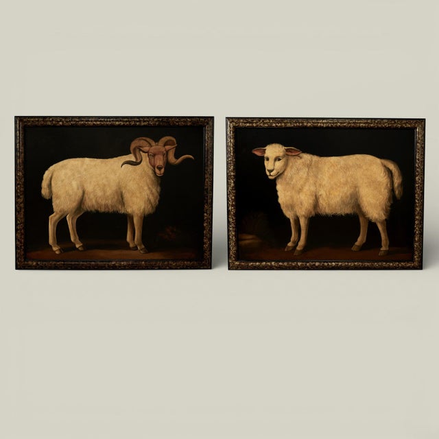 Large Vintage Paintings of a Sheep by Skilling For Sale - Image 12 of 12