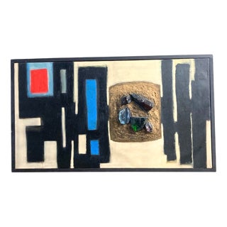 Warren, Mural Composition, 1964, Oil on Canvas with Glass Elements For Sale