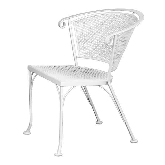 White Mid 20th Century Wire Garden Chairs Set of 3 For Sale - Image 8 of 14