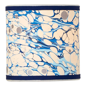 Currey & Company Marble Blue Lace Paper Drum Chandelier Shade