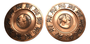 Art Nouveau Wall Reliefs in Brass from WMF, 1890s, Set of 2