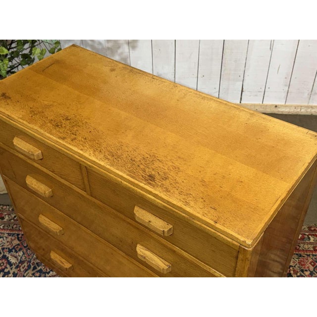English Oak Chest of Drawers, 1950s For Sale - Image 13 of 15