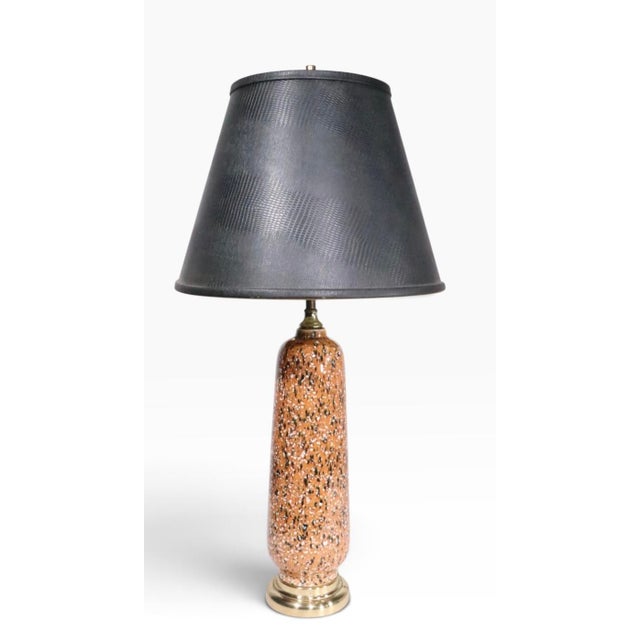 1950s Mid Century Modern Ceramic Confetti Glaze Ceramic Table Lamp For Sale In New York - Image 6 of 11