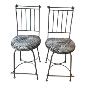 Late 20th Century Vintage Charleston Forge Swivel Kitchen Counter/Barstools—A Pair