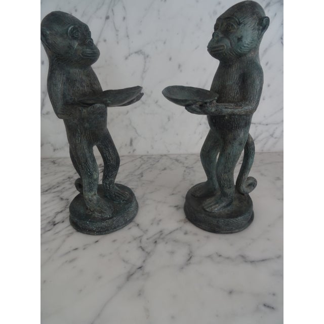 Mid 20th Century Mid 20th Century Whimsical Bronze Monkeys a Pair For Sale - Image 5 of 7