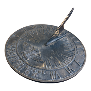 Vintage English Country Iron Garden Sundial "Grow Old Along With Me"