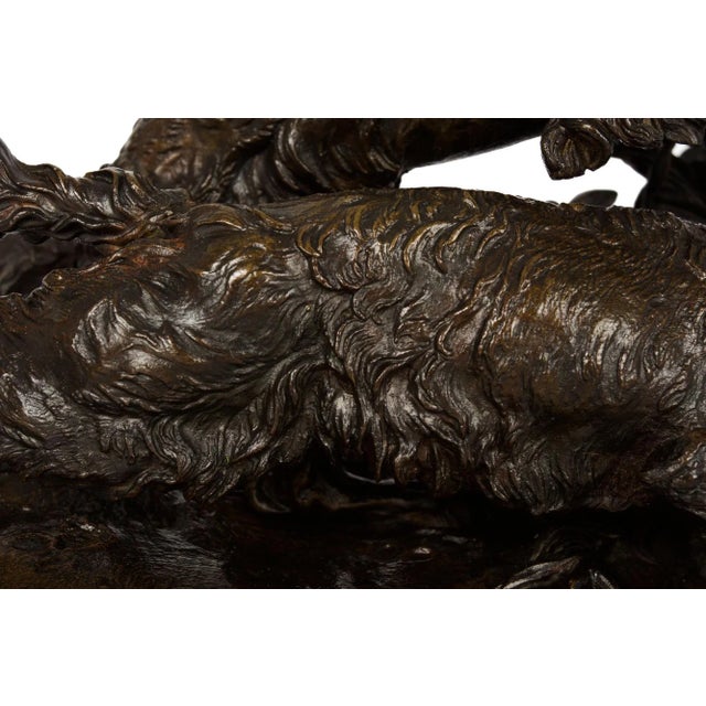 Bronze Authentic Atelier Cast Antique Bronze Sculpture of Duck Hunt by Pierre Jules Mene For Sale - Image 8 of 12