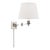Visual Comfort Signature Triple Swing Arm Wall Lamp in Polished Nickel with Silk Shade For Sale