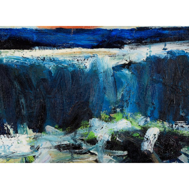 Abstract "The Wave" Abstracted Seascape in Oil by Robert Frame For Sale - Image 3 of 9