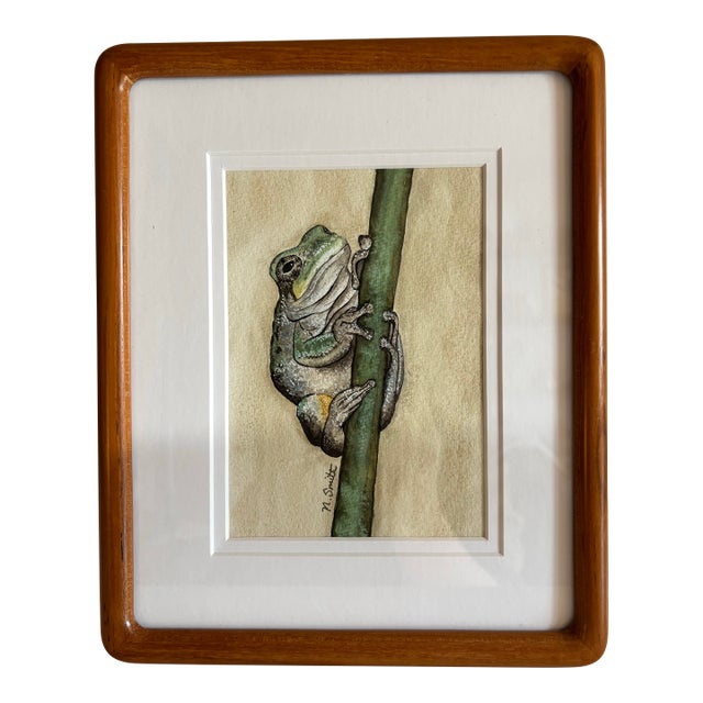 "Holding Still" Original Watercolor Painting Signed and Framed For Sale