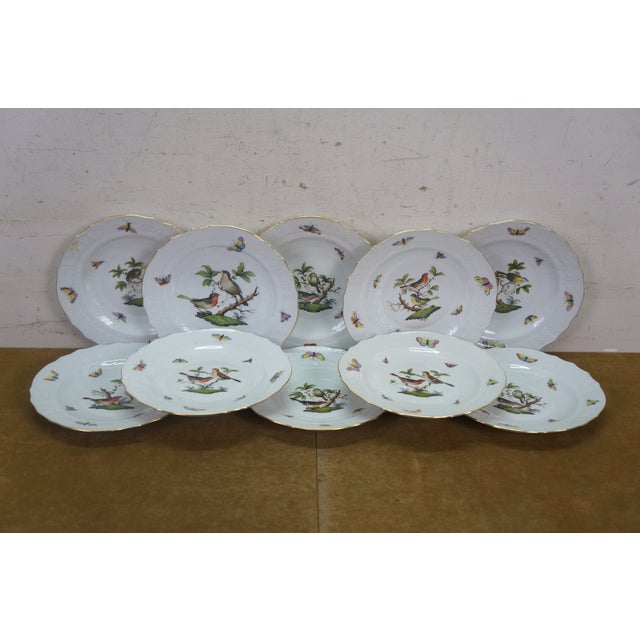 Late 20th Century Herend Hungary Rothschild Bird China Serving Plates Bowls Cachepots - 30 pcs For Sale - Image 13 of 18
