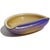 Murano Vintage Seguso Murano 1956 Sapphire Blue Tan Gold Flecks Italian Art Glass Midcentury Decorative Bowl For Sale - Image 4 of 7