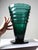 Large Antique Art Deco Vase in Cut Emerald Crystal, Bohemia, 1920s For Sale - Image 3 of 15