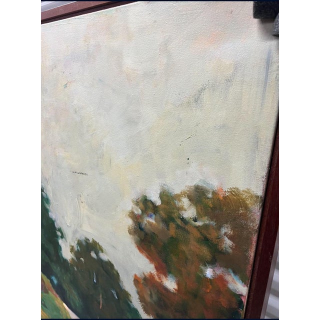 Contemporary 1990s Lucy Gould Reitzfeld, Large Oil on Canvas Painting “the Road”, Framed For Sale - Image 3 of 12