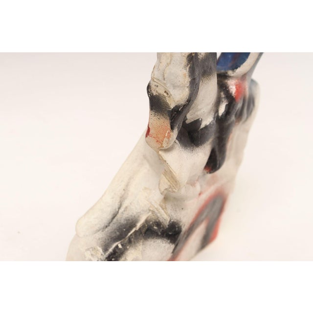 Vintage Americana Carnival Chalk Chalkware George Washington on Horseback Patriotic Sculpture / Figurine For Sale - Image 11 of 16