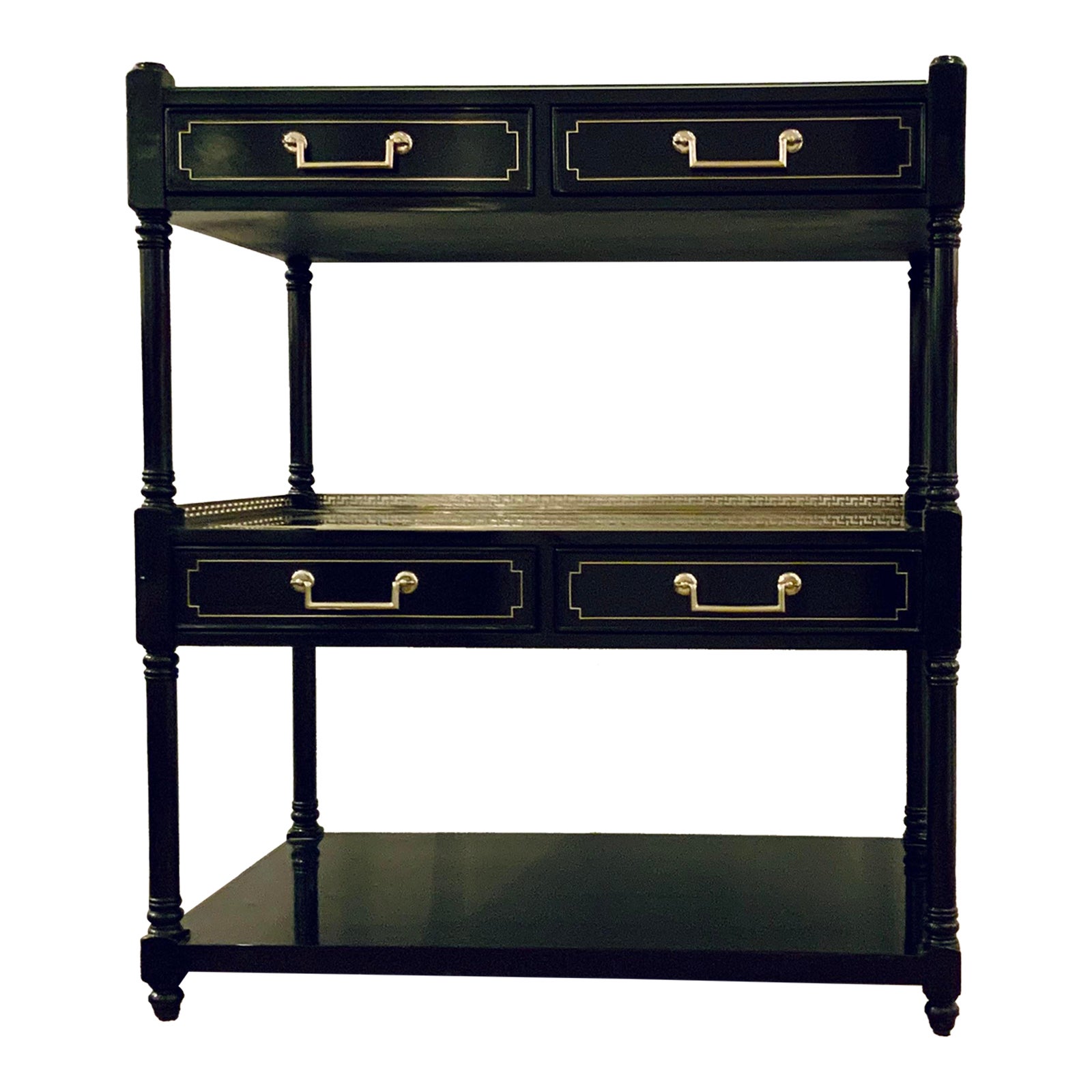 Jonathan Charles Reimagined Flux Black Lacquered Etagere Chairish