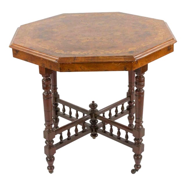 Vintage Octagonal Coffee Table in Wood, Italy, Mid-20th Century For Sale