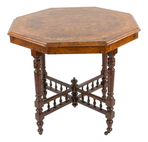 Vintage Octagonal Coffee Table in Wood, Italy, Mid-20th Century