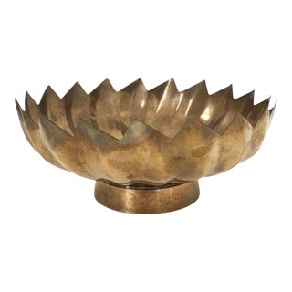 Lotus Footed Brass Bowl For Sale