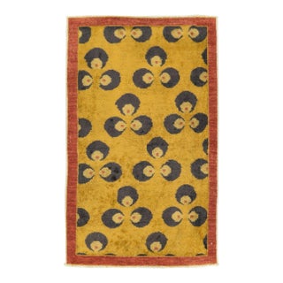 Galerie Shabab Collection Mid-20th Century Turkish Art Deco Throw Rug For Sale