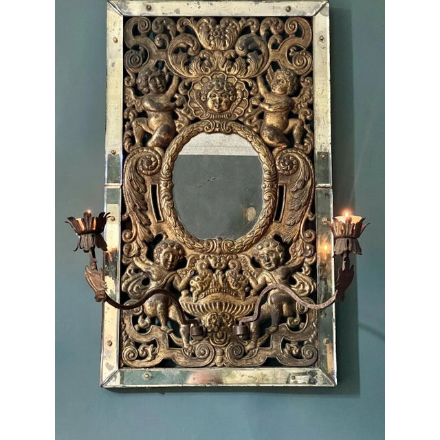 Gold Antique Venetian Girandole Mirror For Sale - Image 8 of 10