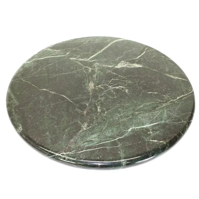 Lucite Cylinder Coffee Table With Green Stone Top For Sale - Image 4 of 5