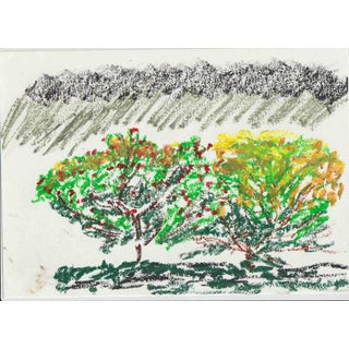 Alfredo Pizzi, Composition 22, Drawing in Oil Pastel on Canson Paper For Sale