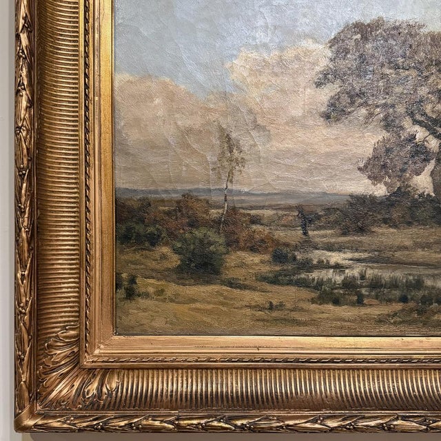 19th Century Oil Painting on Canvas in Original Gilt Frame by Théodore Baron (1840–1899) For Sale - Image 10 of 16