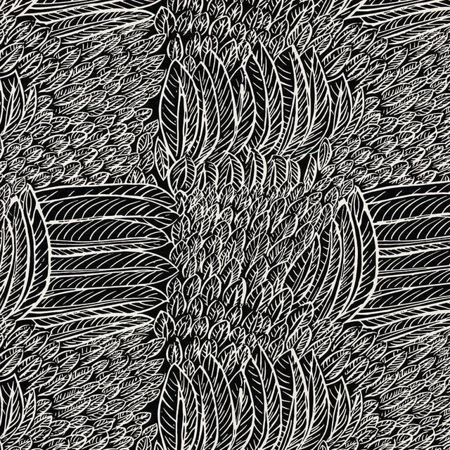 A captivating plaid-like pattern of juxtaposed, stylized feathers. Inspired by a document in our archives and a favorite...