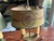 A pair of hand painted tole lampshade